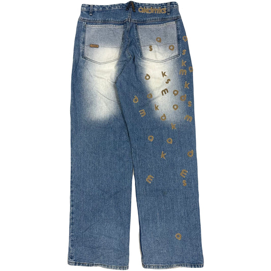 Akademiks Spellout Embroidered Letter Jeans ( W36 )