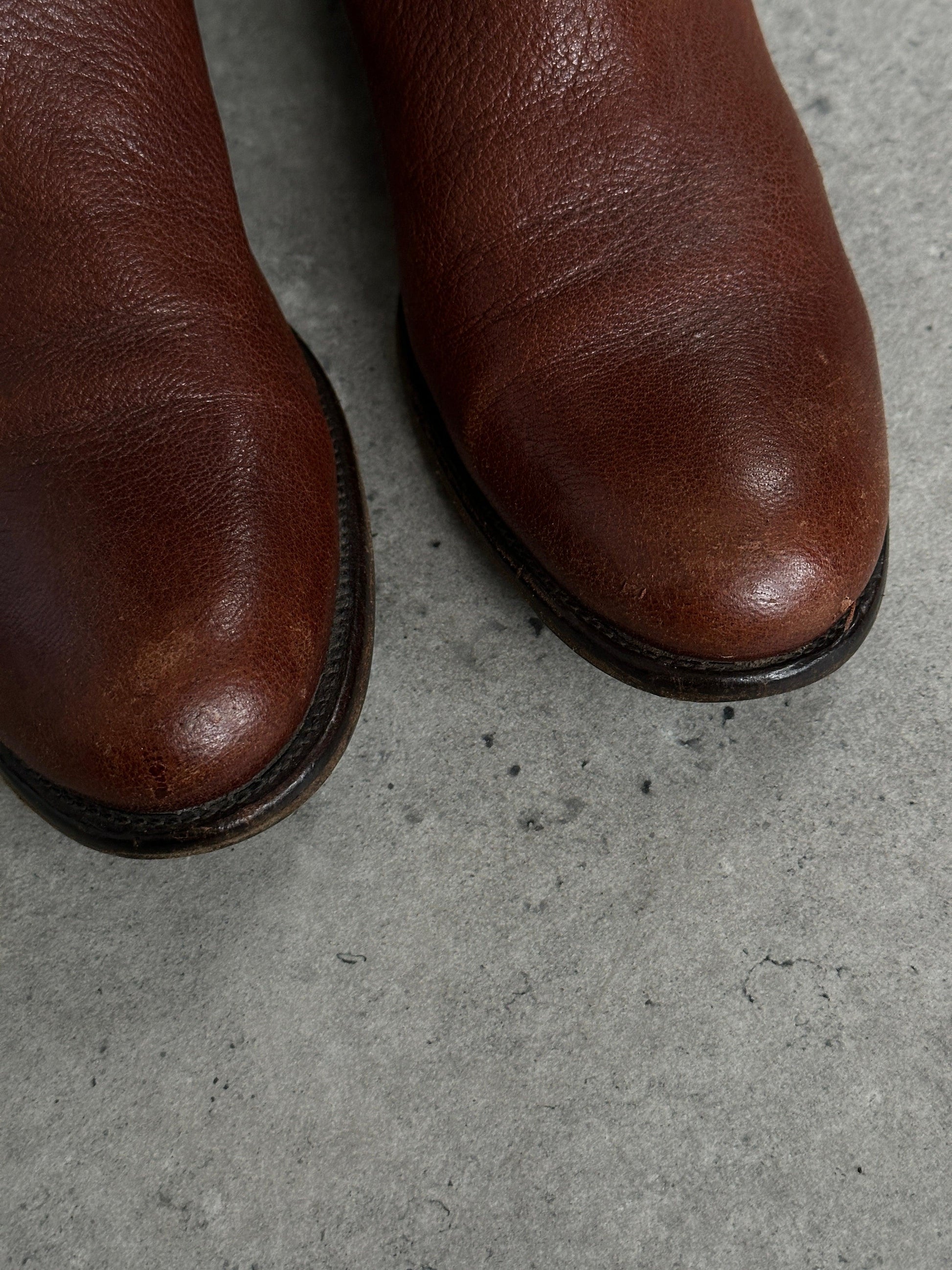 Prada Leather Knee Logo Boots - UK 4 / EUR 37 - Known Source