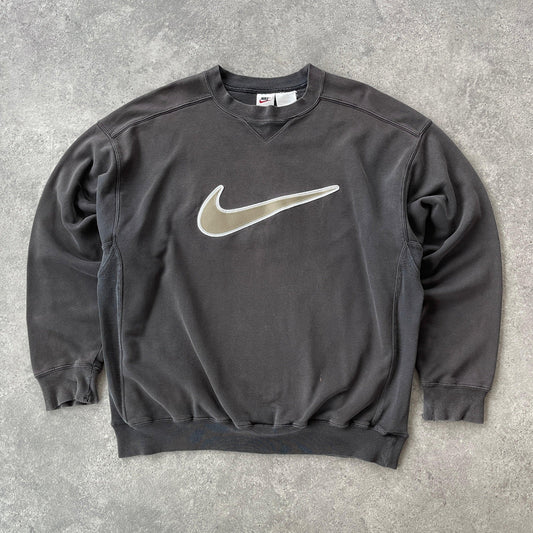 Nike RARE 1990s heavyweight embroidered swoosh sweatshirt (L) - Known Source