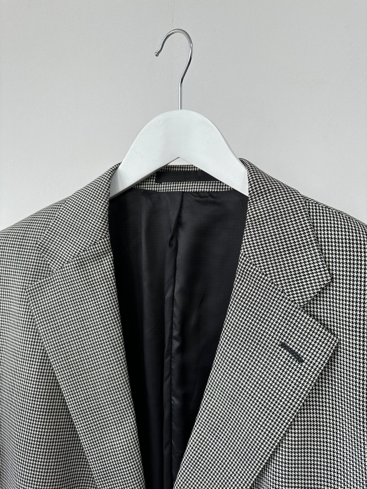 Vintage Pure Wool Dogtooth Single Breasted Blazer - XL - Known Source