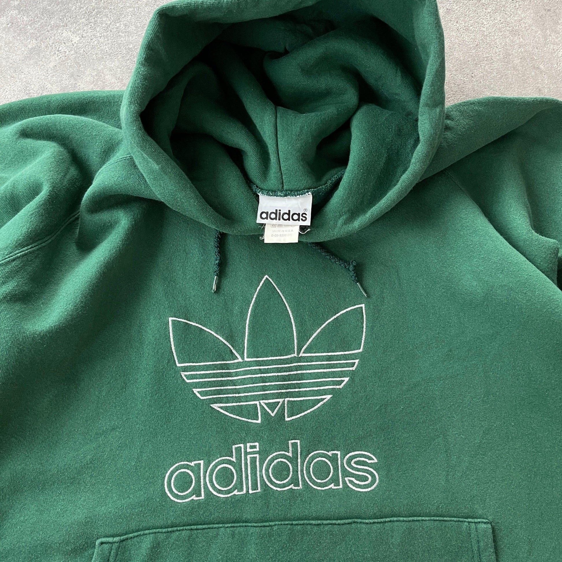 Adidas RARE 1990s heavyweight embroidered hoodie (M) - Known Source