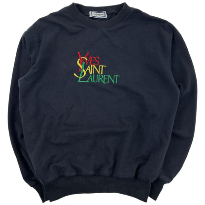 Vintage Yves Saint Laurent Embroidered Logo Sweatshirt Size XS - Known Source