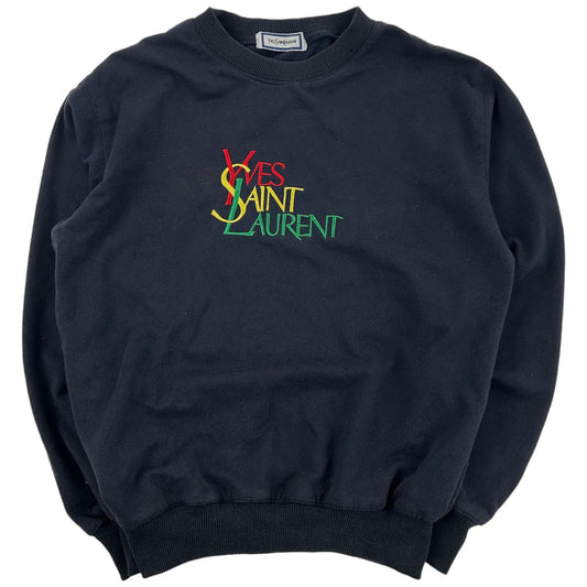 Vintage Yves Saint Laurent Embroidered Logo Sweatshirt Size XS