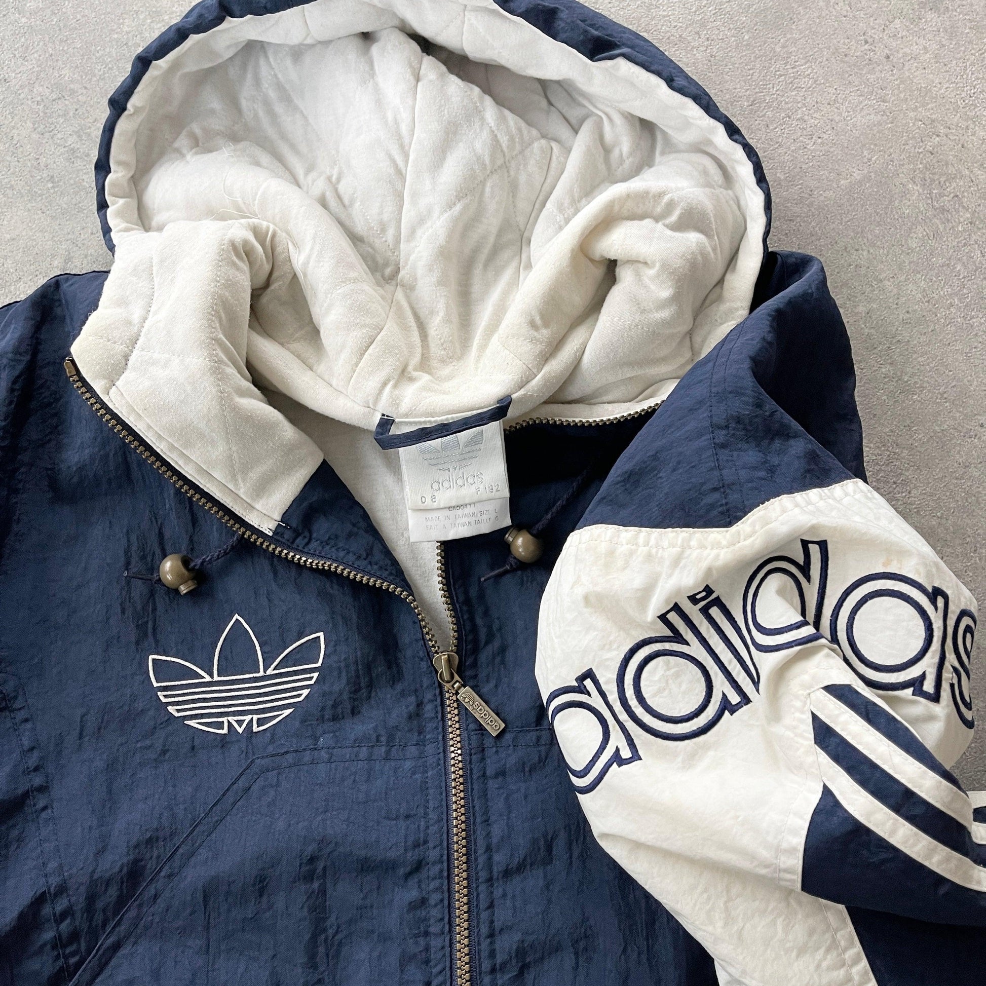 Adidas 1990s spellout padded bomber jacket (L) - Known Source