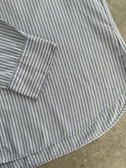 Yves Saint Laurent Cotton Pinstripe Logo Shirt - XXL
