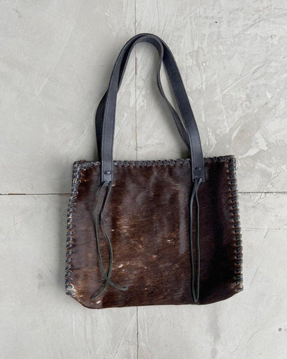 2000'S COWHIDE LEATHER TOTE BAG - Known Source