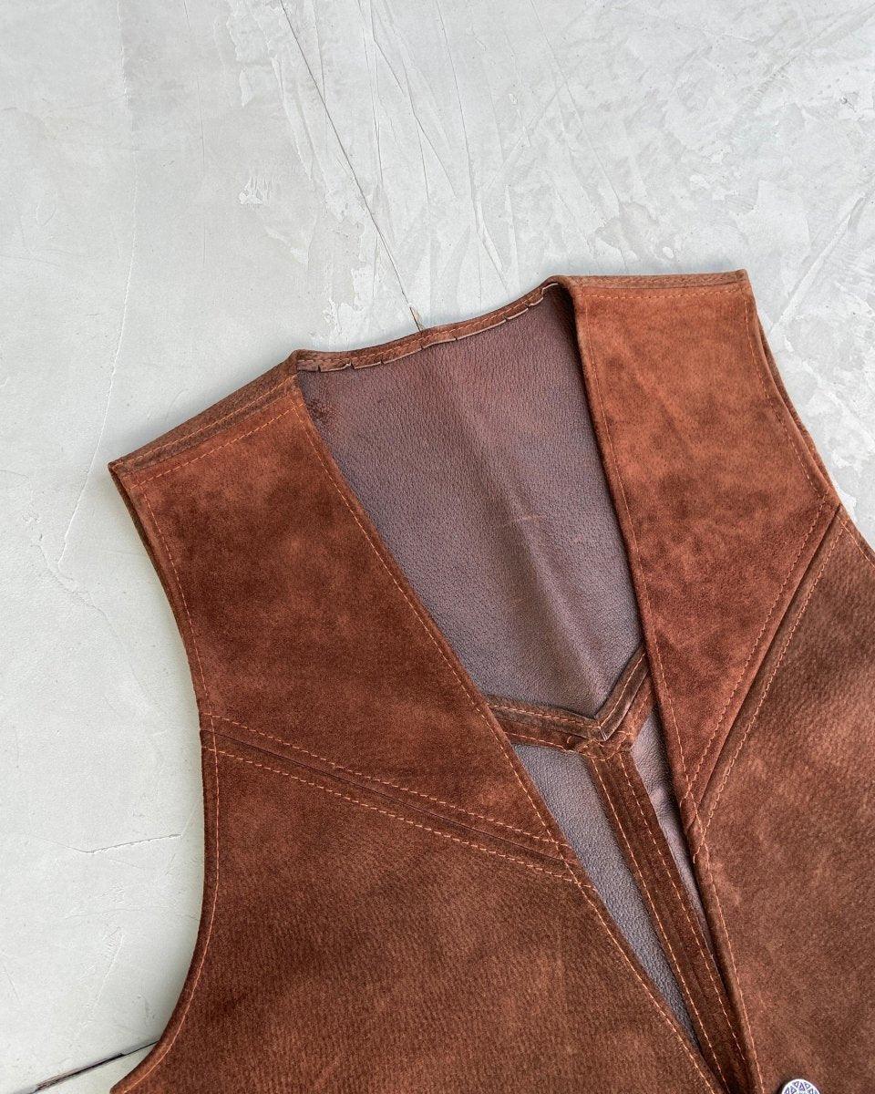 2000'S LEATHER SUEDE WAISTCOAT - M - Known Source