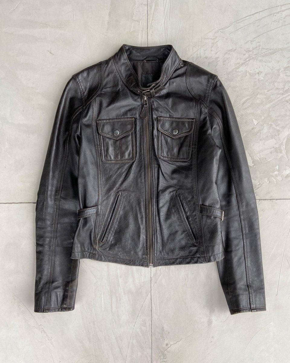 2000'S VINTAGE LEATHER JACKET - S/M - Known Source