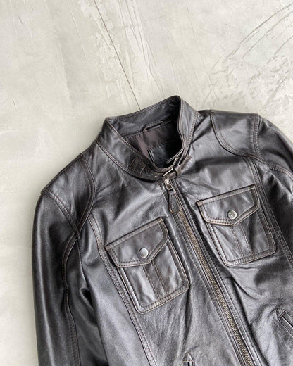 2000'S VINTAGE LEATHER JACKET - S/M - Known Source