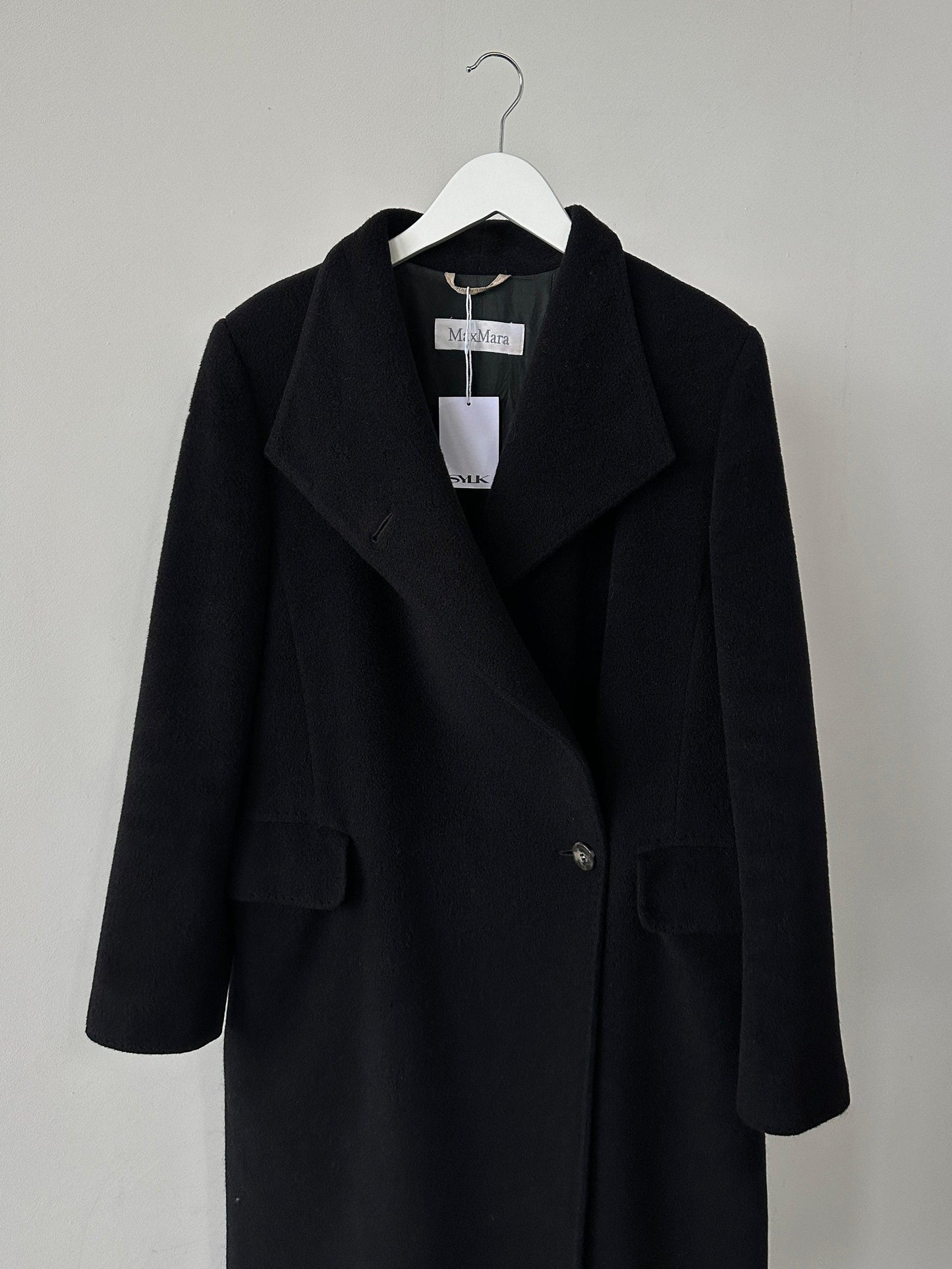 Max Mara Wool Cashmere Minimal High Neck Coat - M - Known Source