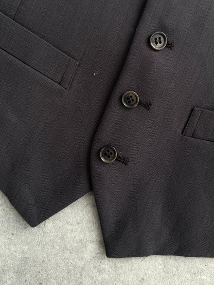 Vintage Pure Wool Tailored Waistcoat - L