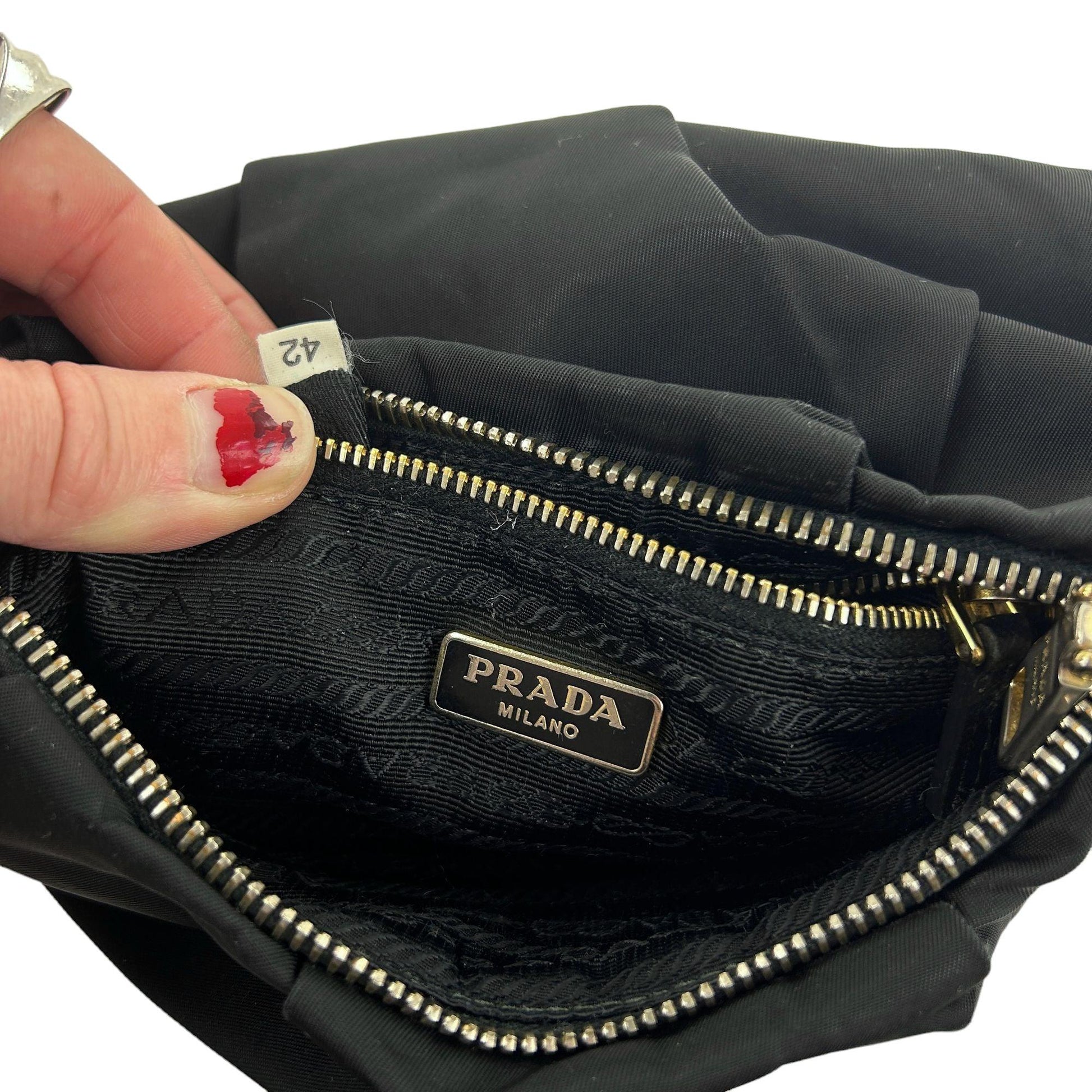 Vintage Prada Nylon Wristlet Clutch Bag - Known Source