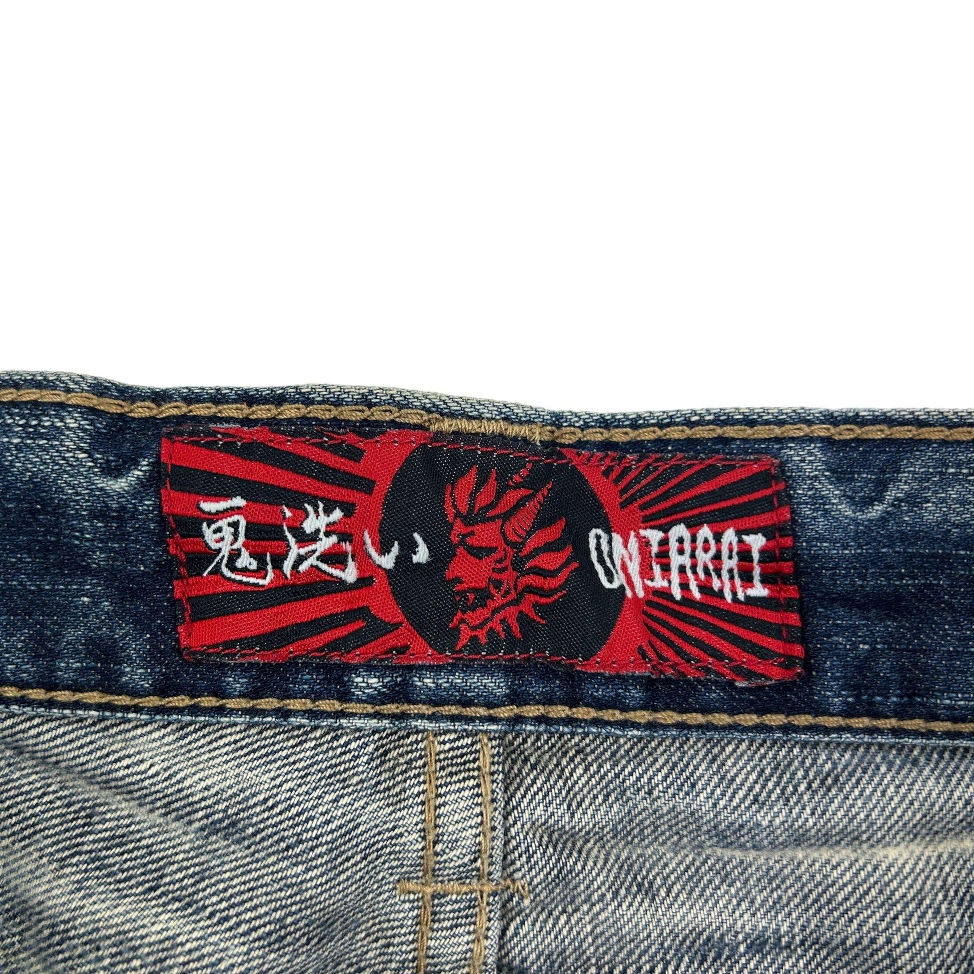 Vintage Oniarai Japanese Embroidered Denim Jeans Size W32 - Known Source