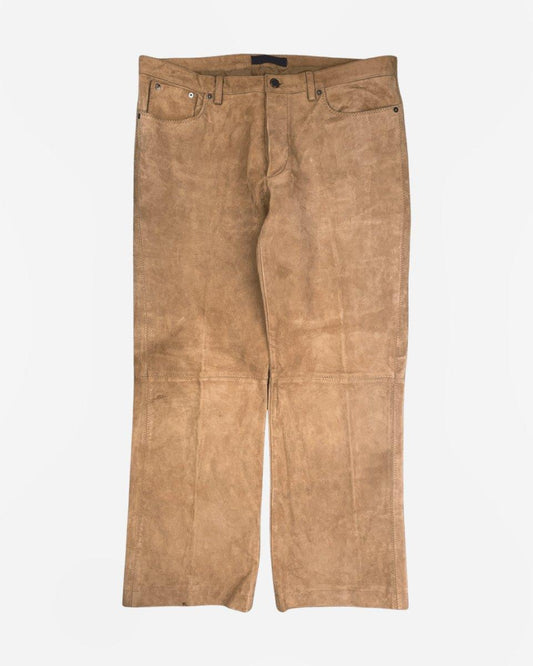 (34) Nicole Farhi AW1996 Heavy Suede Trousers - Known Source