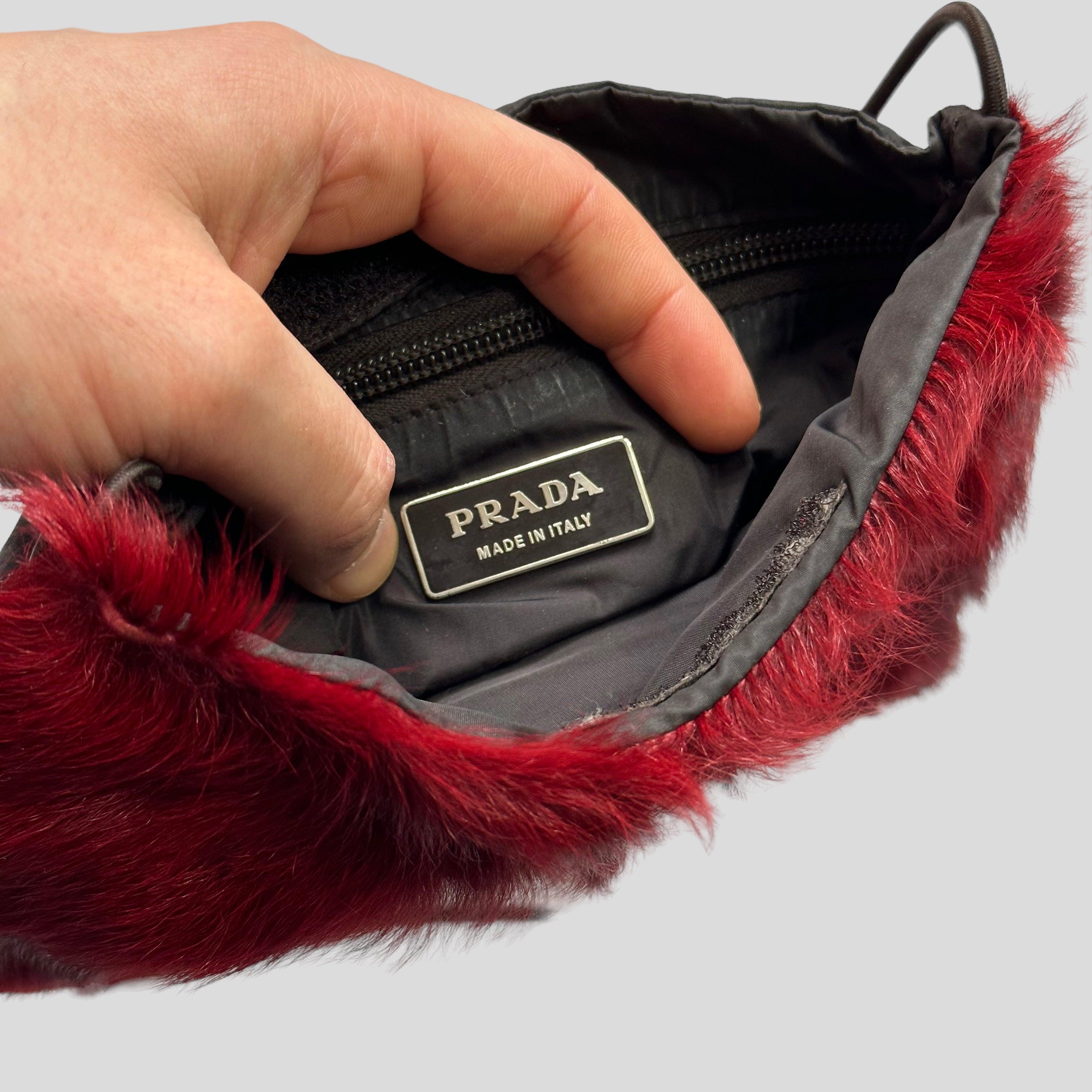 Prada Sport 1999 Goat Fur Reversible Crossbody Bag