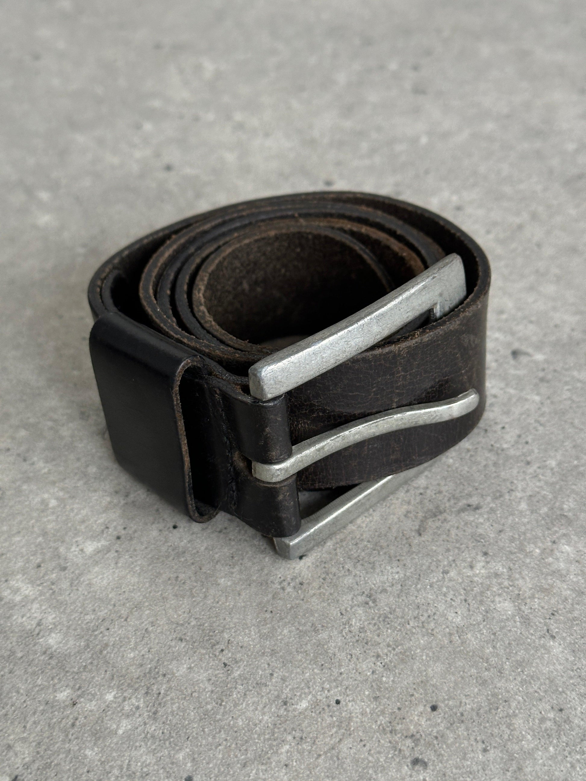 Vintage Distressed Leather Belt - W34-37 - Known Source