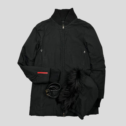 Prada Sport 00’s Goretex Faux Fur Ski Jacket + Belt - IT42 - Known Source