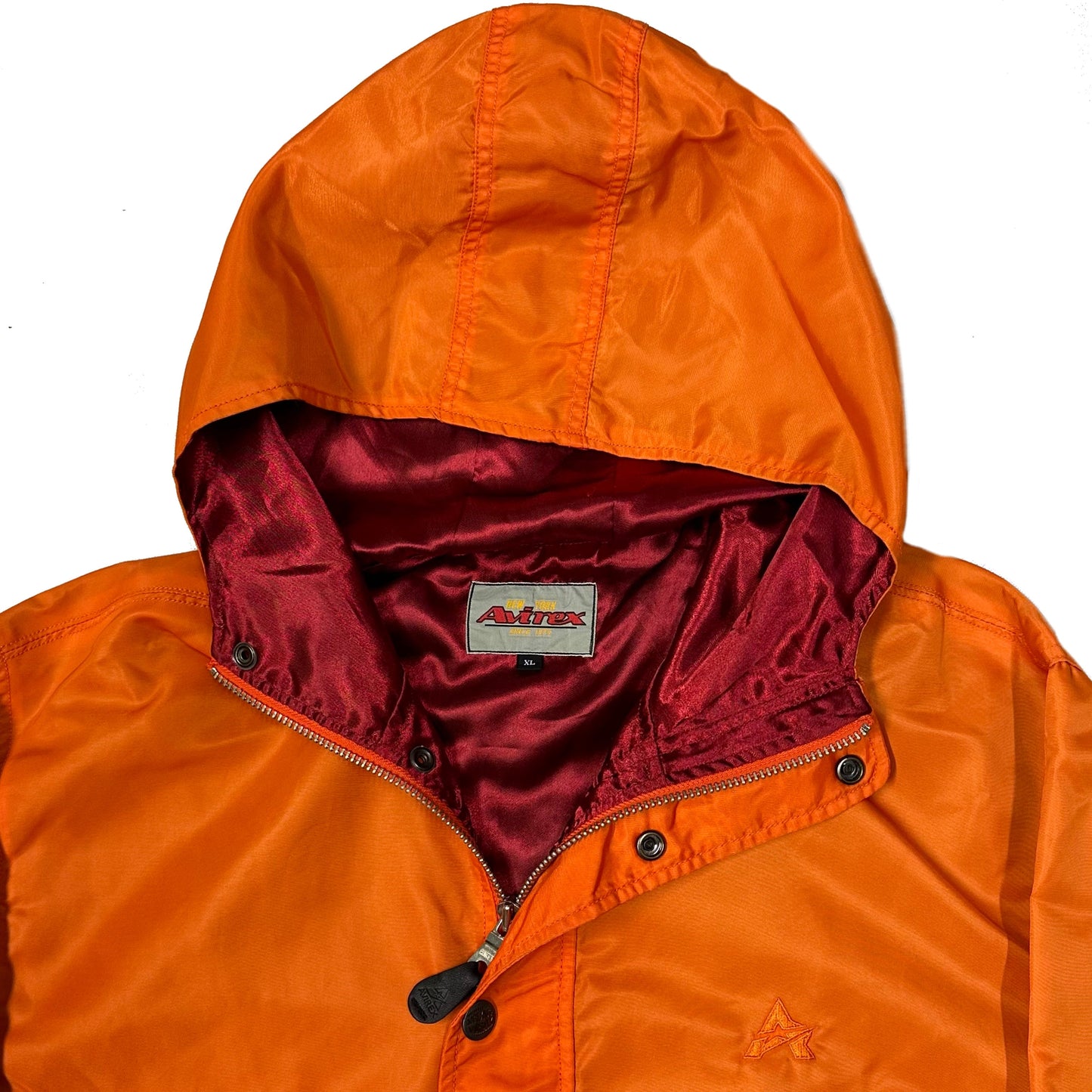 Avirex Spellout Rain Jacket In Orange ( XL )
