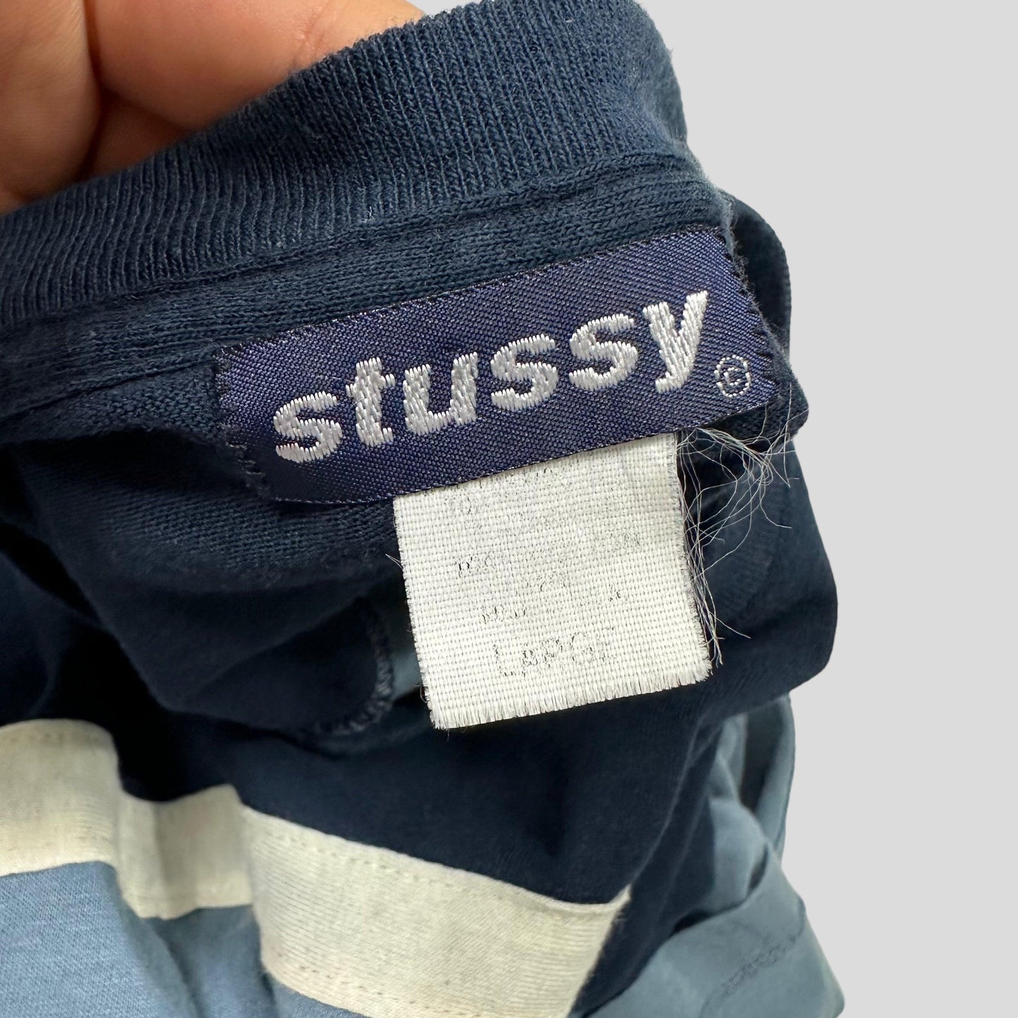 Stussy 90’s Embroidered Panelled Bar Logo Longsleeve - XL - Known Source