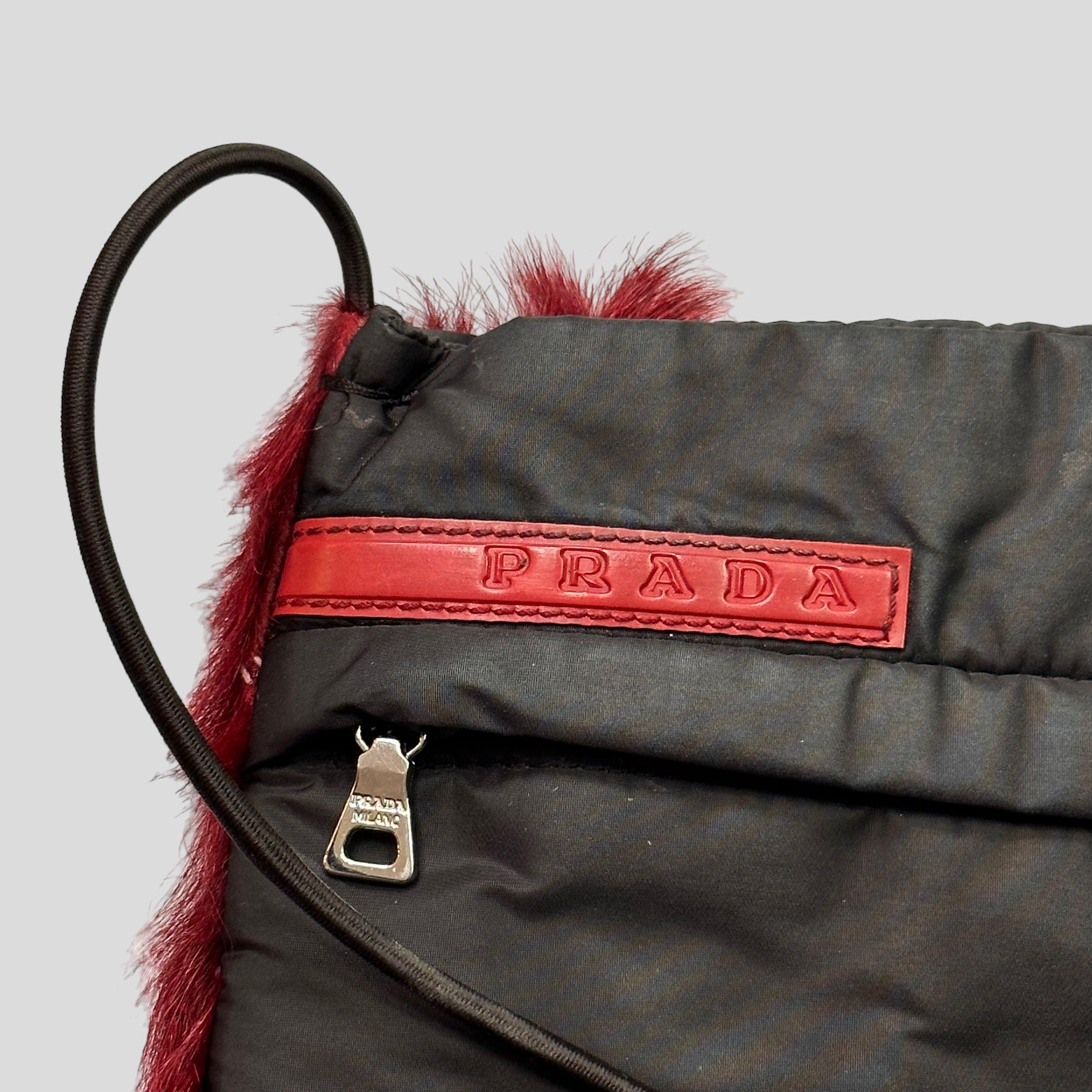 Prada Sport 1999 Goat Fur Reversible Crossbody Bag