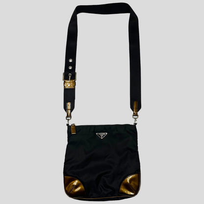 Prada Milano 00’s Nylon & Patent Leather Crossbody Bag - Known Source
