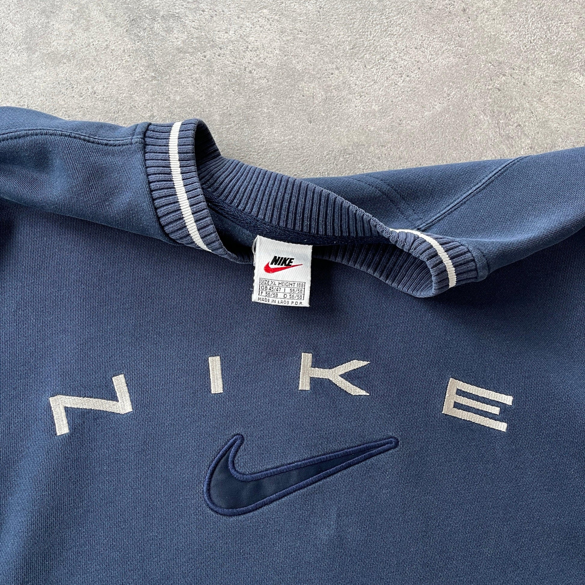 Nike RARE 1990s heavyweight embroidered spellout sweatshirt (XL) - Known Source
