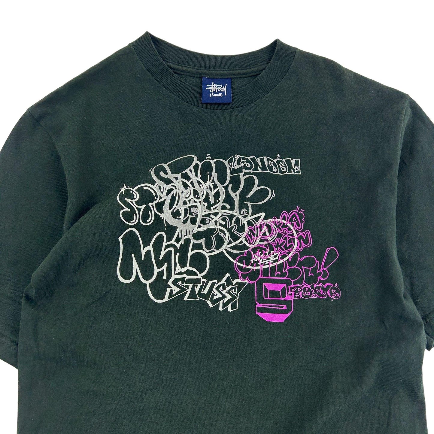 Vintage Stussy Graffiti Graphic T-Shirt Size S - Known Source