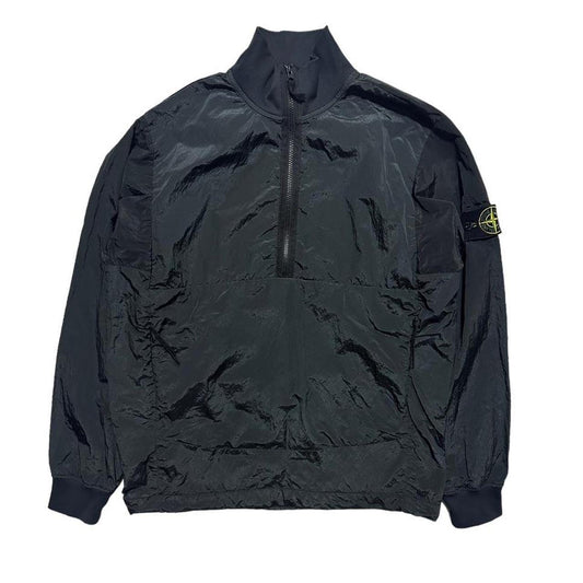 Stone Island Green Nylon Half Zip Pullover - Known Source