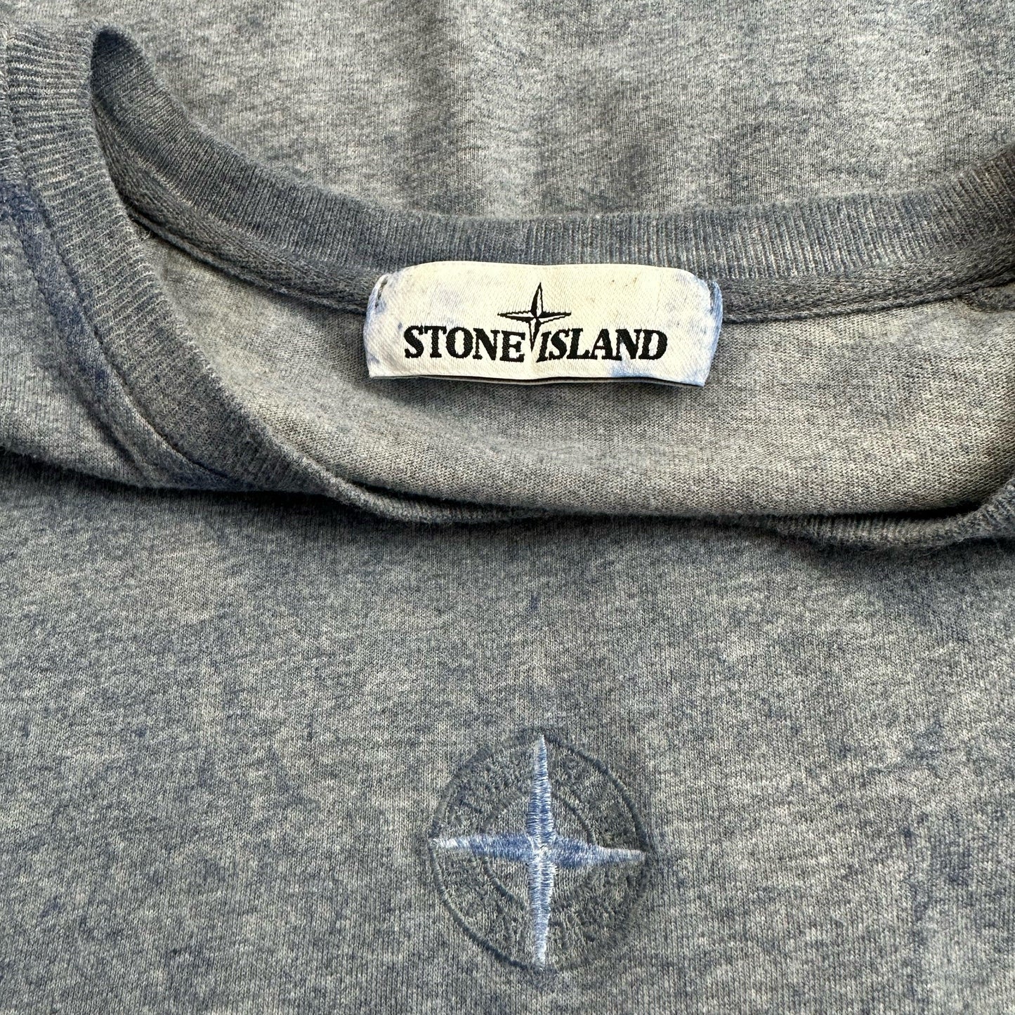 Stone Island Dust Treatment Embroidered Compass Pullover Short Sleeved T Shirt - Known Source