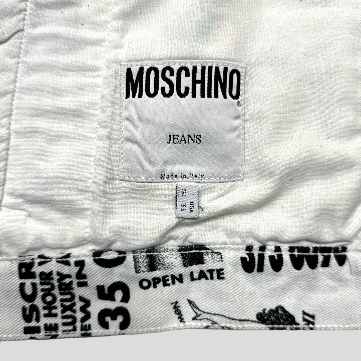 Moschino Jeans 1995 Safe Sex Jacket, Jeans & Hat Set - L/XL - Known Source