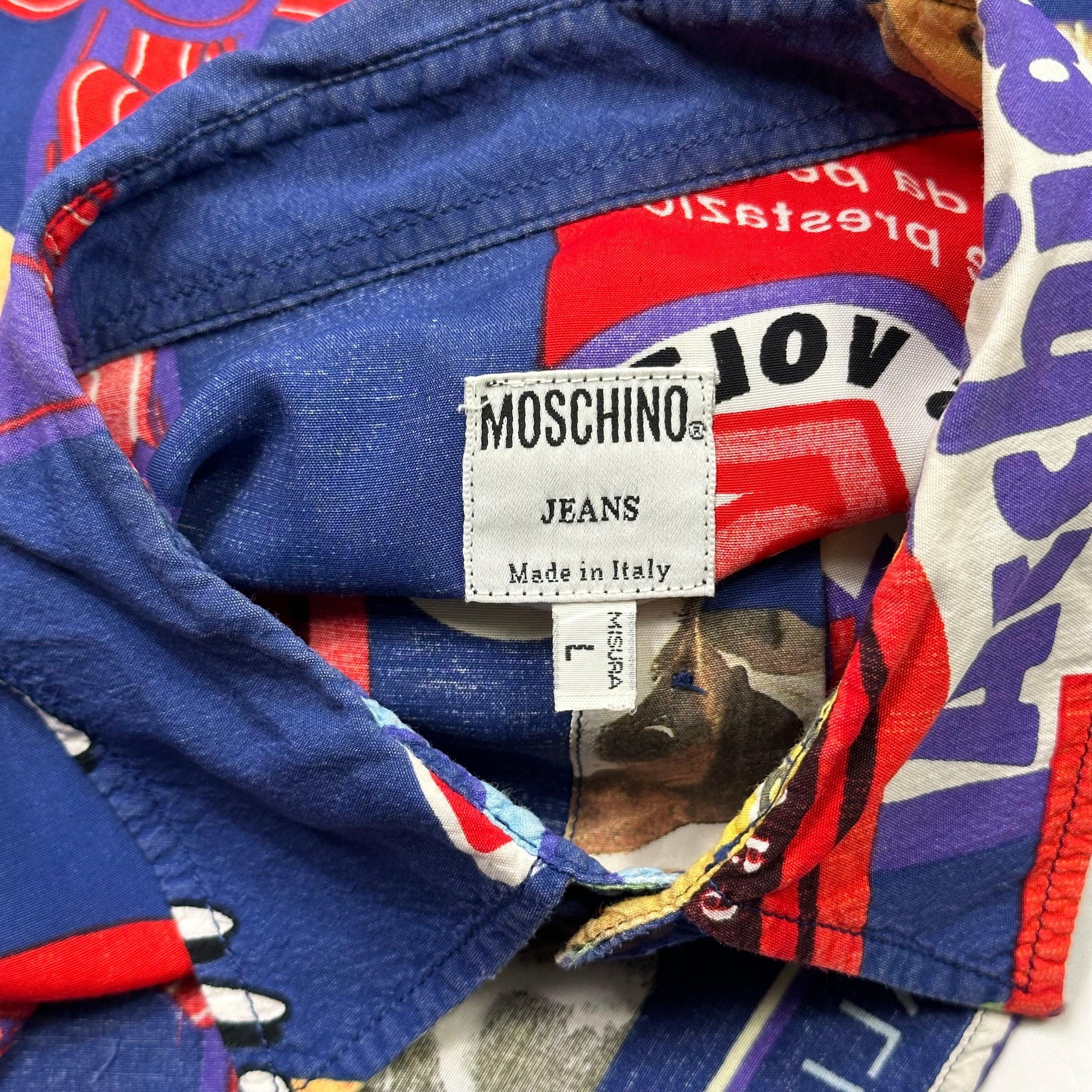Moschino Jeans 1997 Cats and Dogs Shirt - L - Known Source