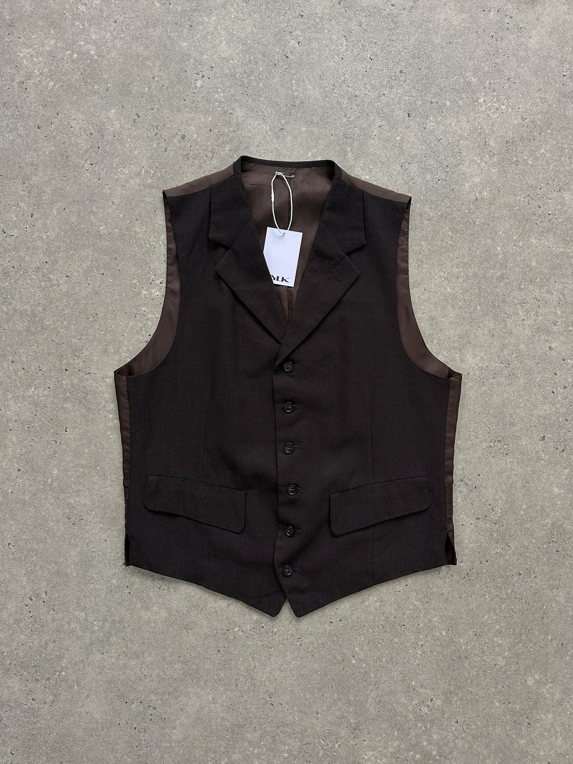 Vintage Pure Wool Collared Waistcoat - M - Known Source