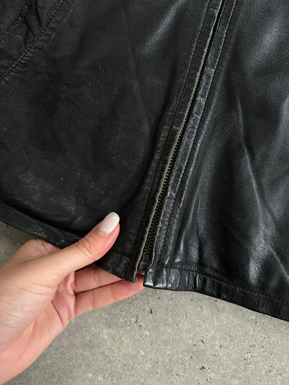 Conbipel Zip Up Leather Jacket - L - Known Source