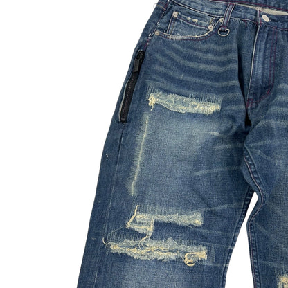 Vintage Levi's Fragment Distressed Denim Jeans Blue Size W31