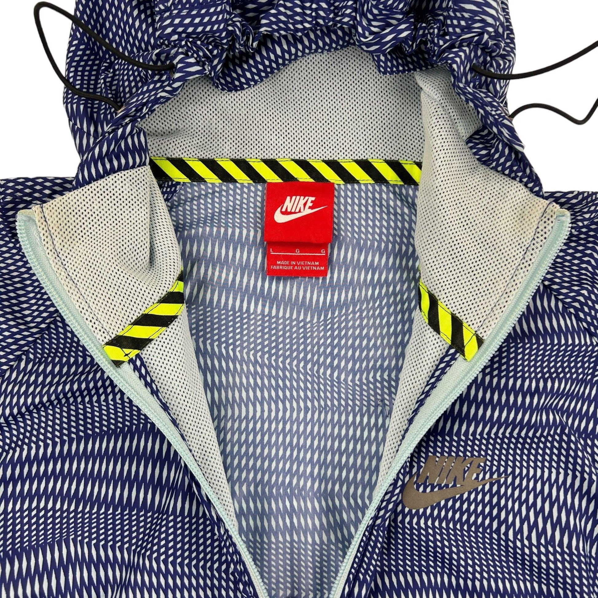 Vintage Nike Geometric Zip Up Hooded Jacket Size L - Known Source