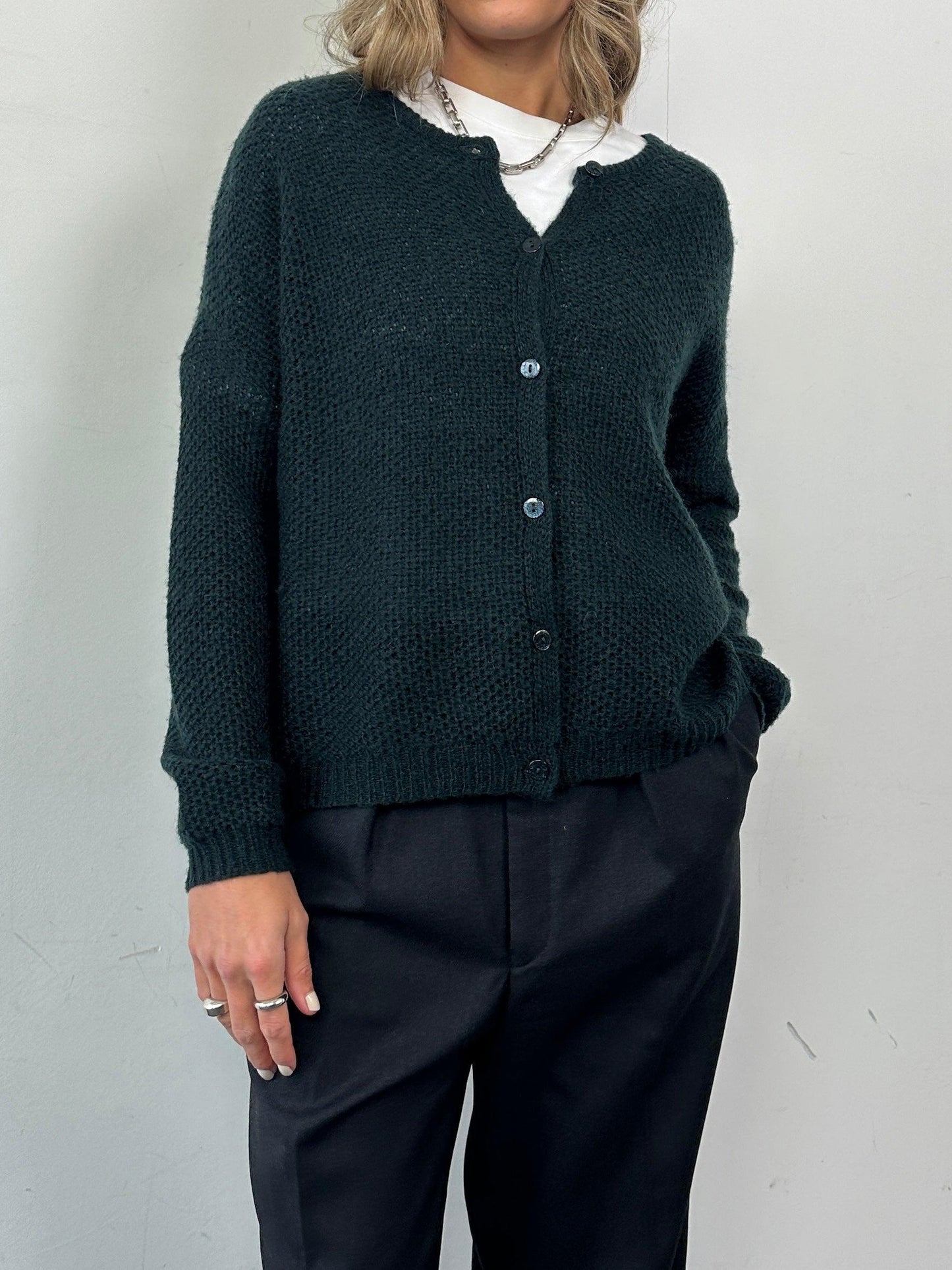 Grace & Mila Wool Mohair Knitted Cardigan - L - Known Source