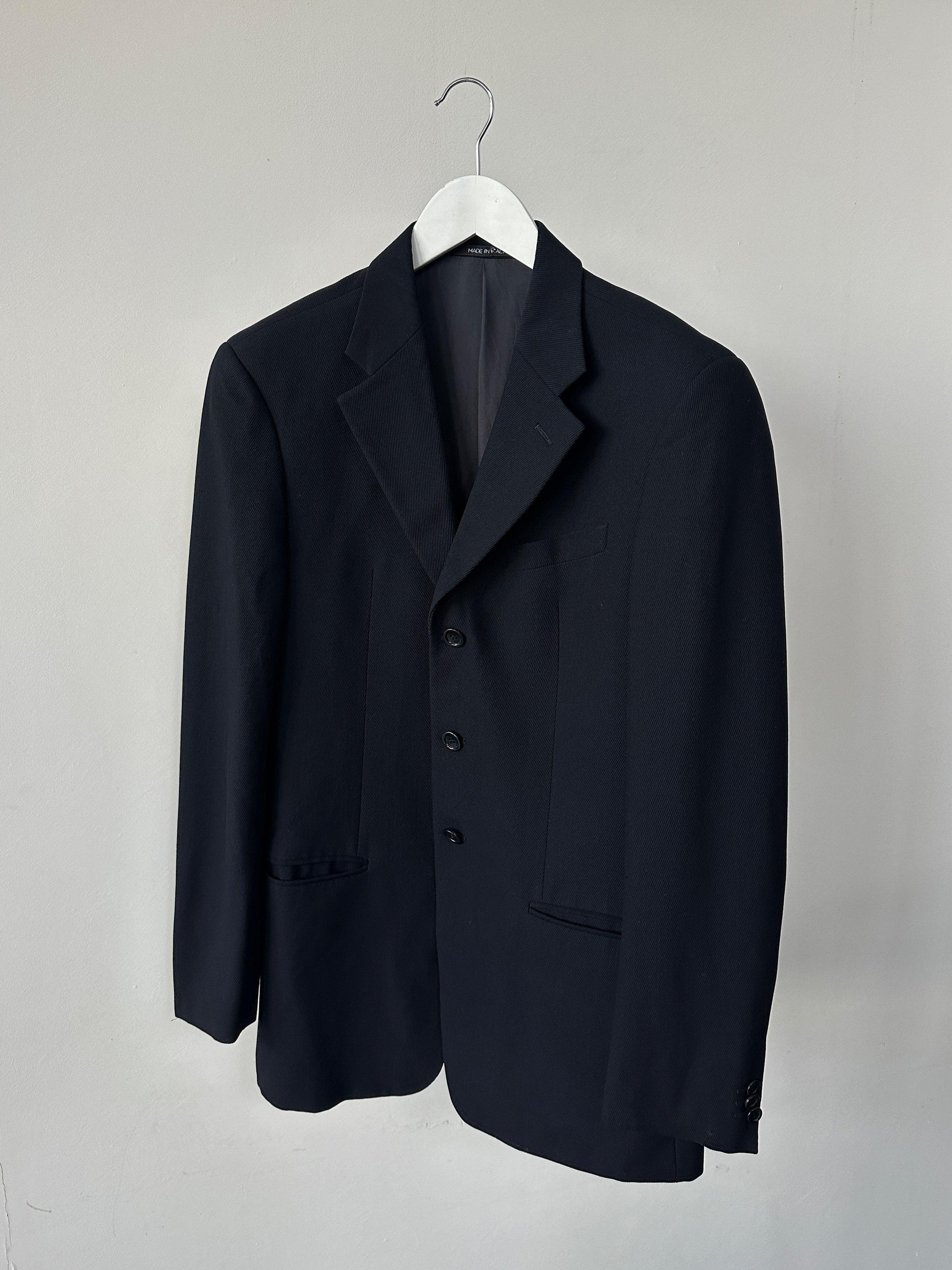 Armani Pure Wool Ribbed Single Breasted Blazer - 38R/M - Known Source