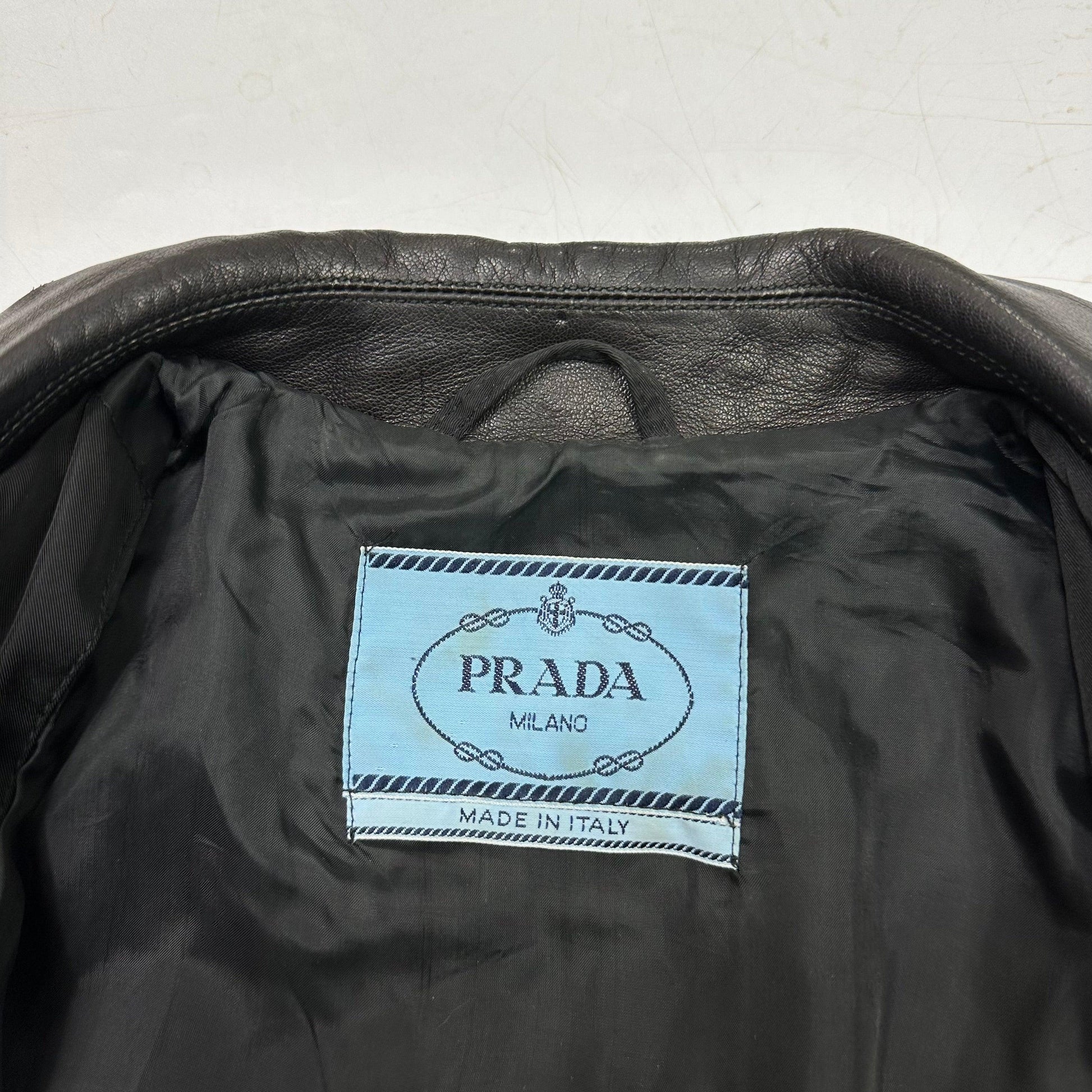 Prada Milano 90’s Leather & Nylon Jacket - 8-10 - Known Source