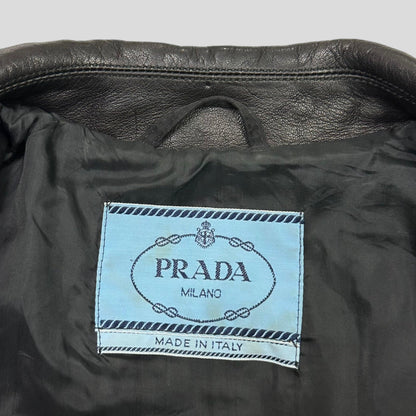 Prada Milano 90’s Leather & Nylon Jacket - 8-10 - Known Source