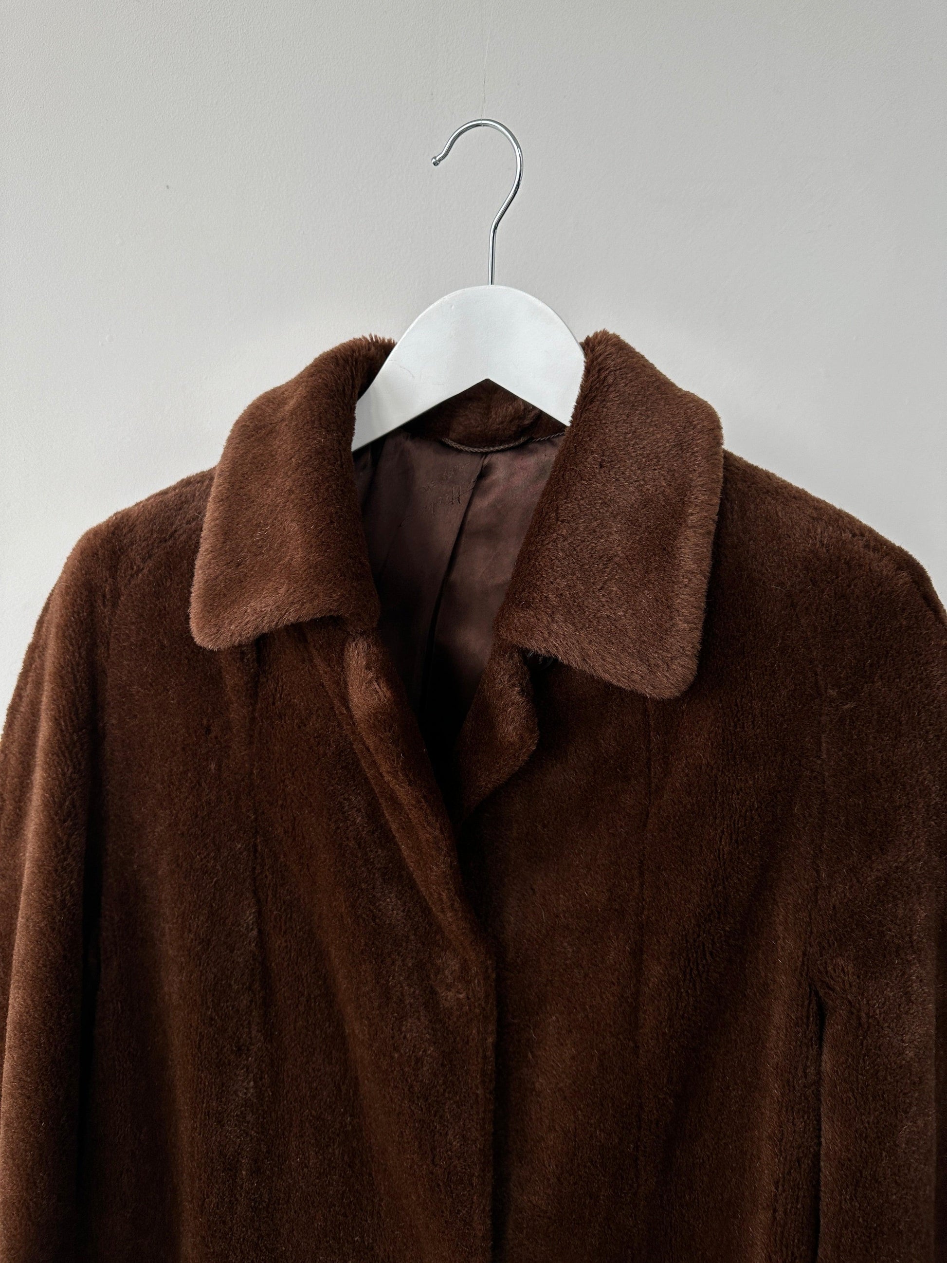 Vintage Alpaca Mohair Fur Single Breasted A-Line Coat - S/M - Known Source