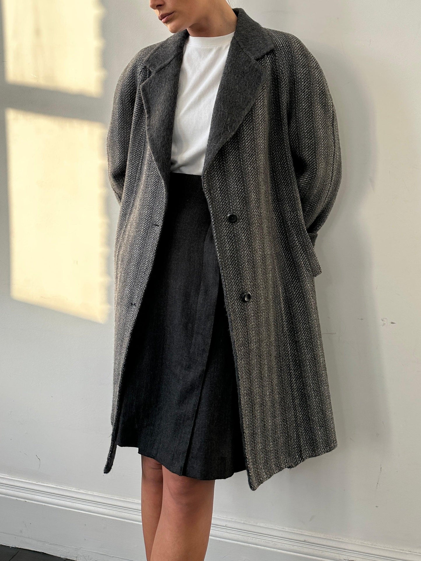 Marina Rinaldi Wool Contrast Unlined Coat - S - Known Source
