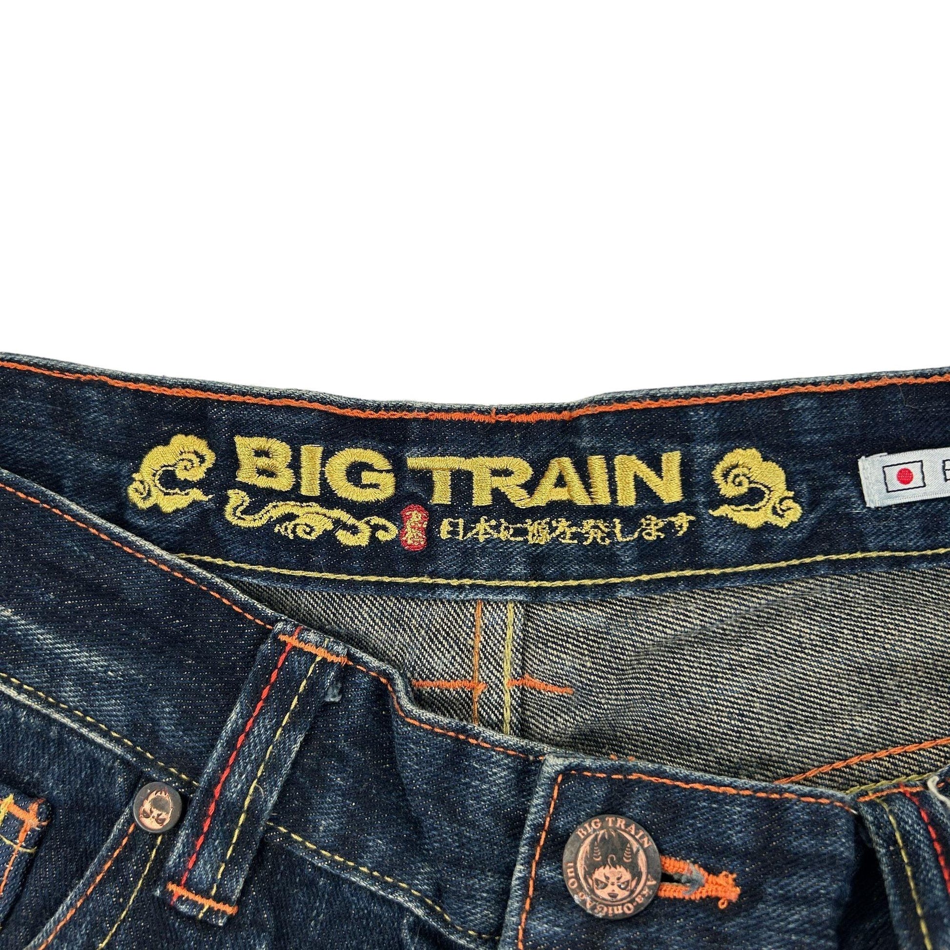 Vintage Wave Big Train Japanese Embroidered Denim Jeans Size W32 - Known Source