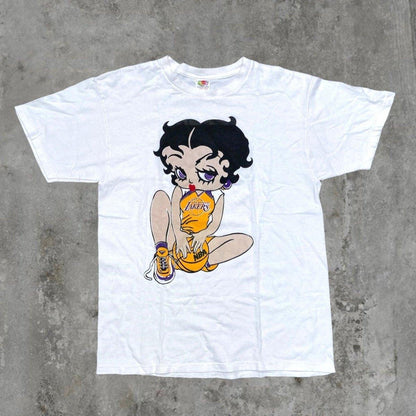 90'S BETTY BOOP x LAKERS TEE - L - Known Source