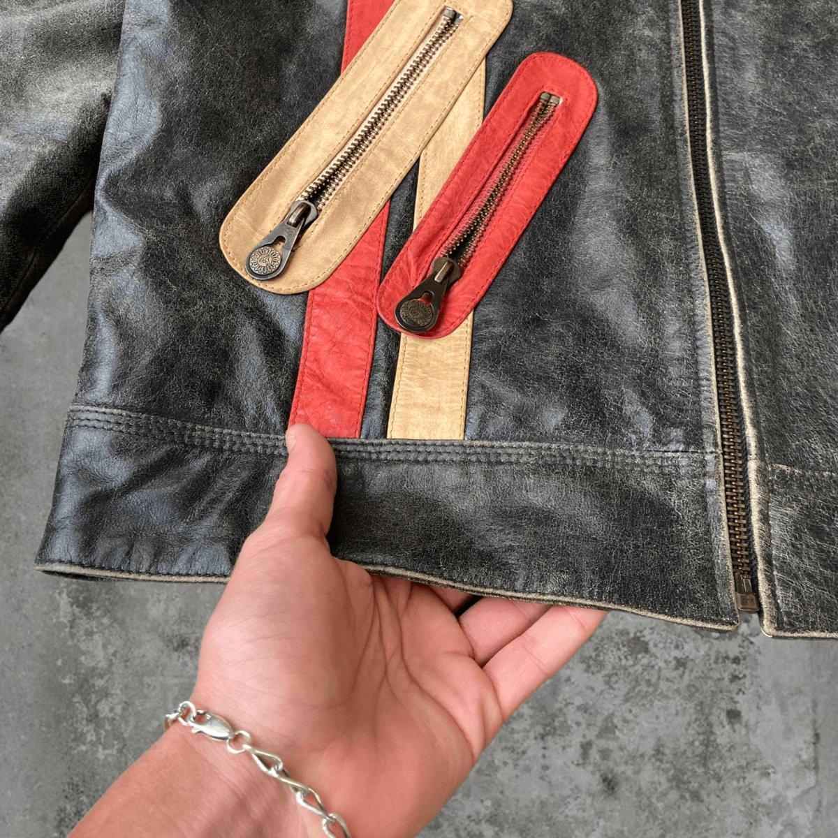 90'S BLACK LEATHER JACKET - M - Known Source