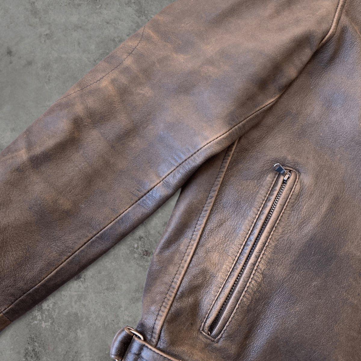 90'S BROWN AVIATOR LEATHER JACKET - S - Known Source