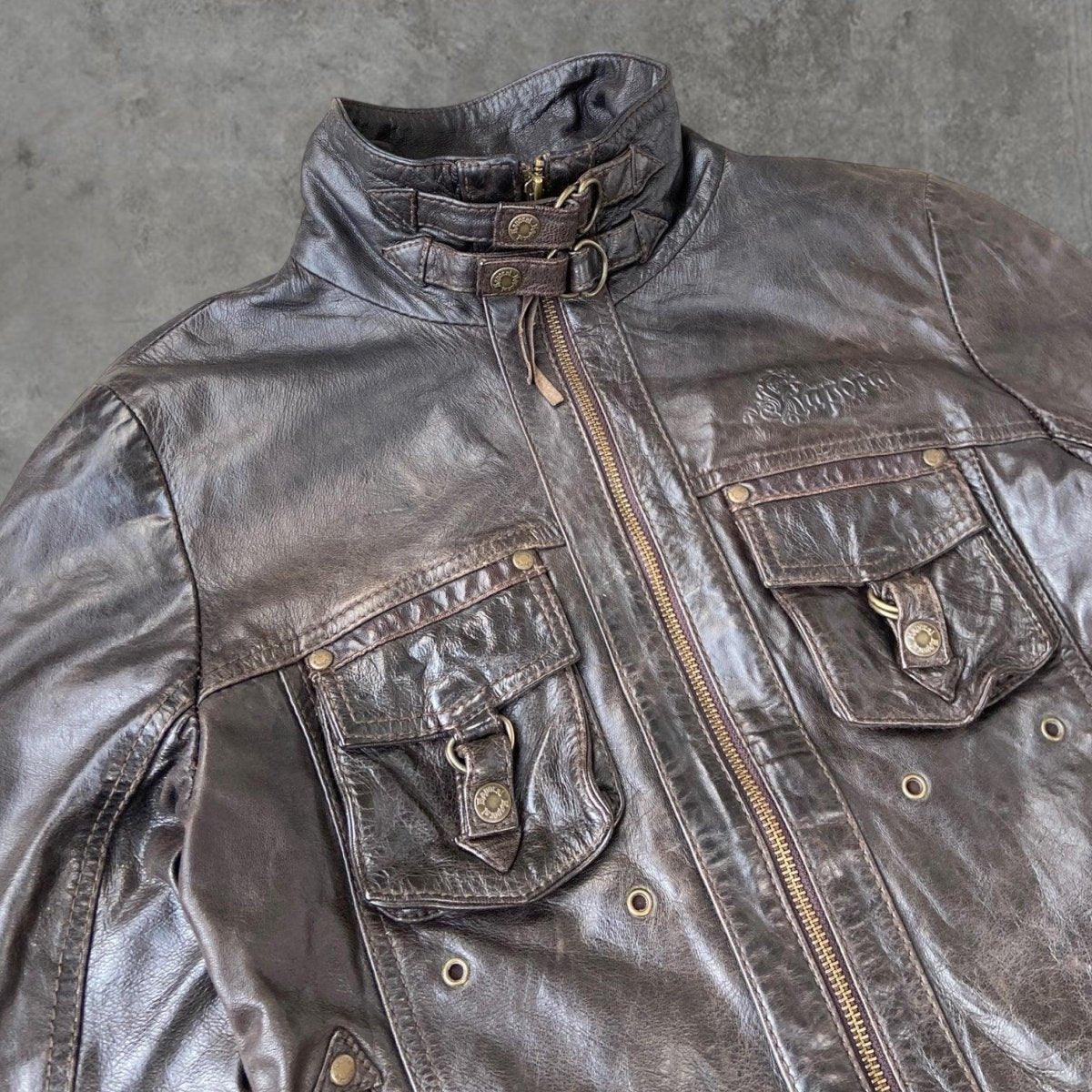 90'S BROWN LEATHER JACKET - M - Known Source