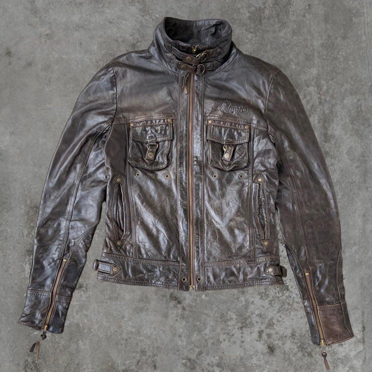 90'S BROWN LEATHER JACKET - M - Known Source