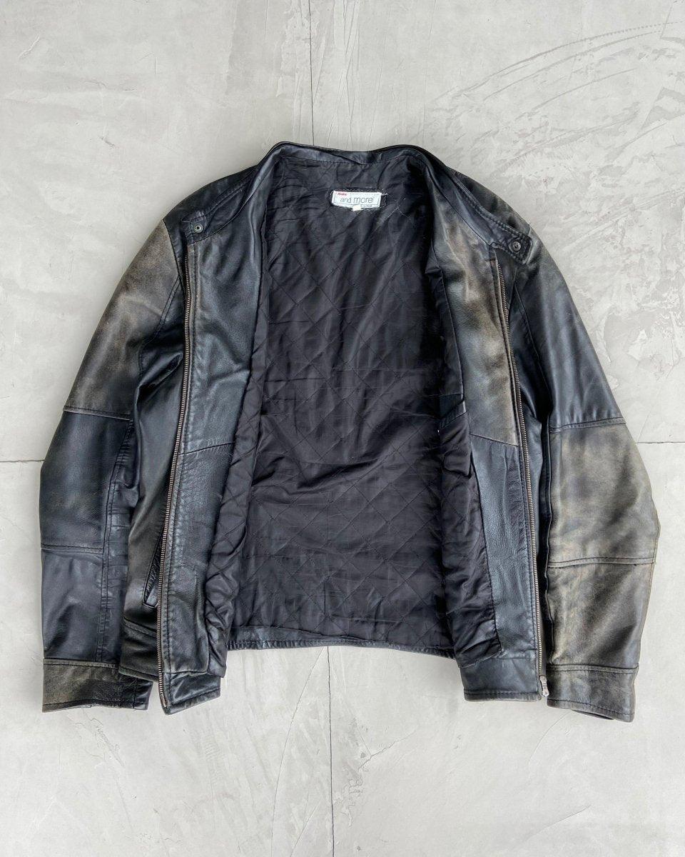 90'S LEATHER BIKER JACKET - M/L - Known Source