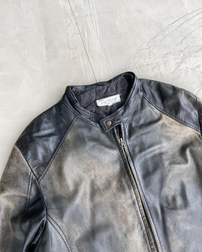 90'S LEATHER BIKER JACKET - M/L - Known Source