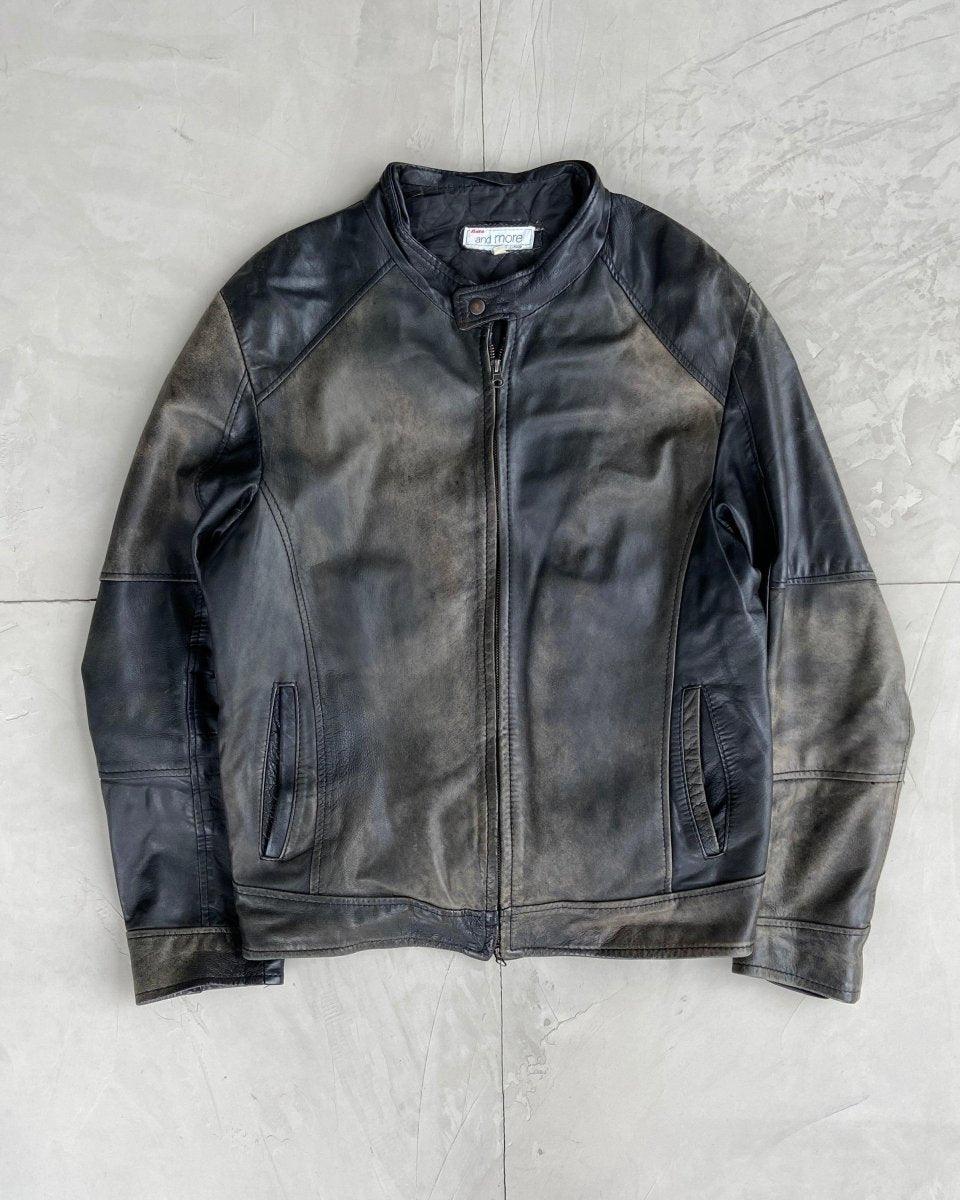 90'S LEATHER BIKER JACKET - M/L - Known Source